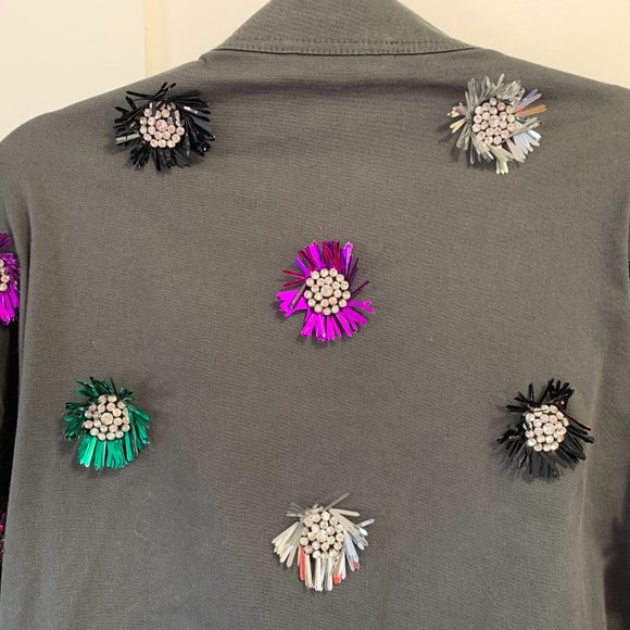 ASOS Custommade military jacket with flower embellishments - Picture 8 of 11